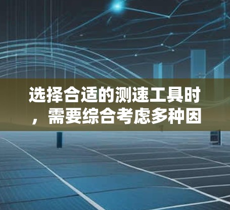 选择合适的测速工具时，需要综合考虑多种因素，包括场景、设备类型、价格和兼容性。以下是一些常见的测速工具及其适用场景