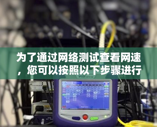 为了通过网络测试查看网速，您可以按照以下步骤进行
